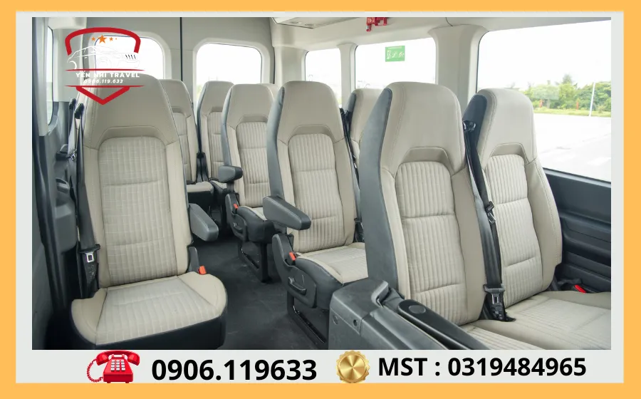 Thuê Xe 16 Chỗ Đi Thạnh Phú Giá Rẻ Uy Tín Tại TP.HCM 3 Noi That Ford Transit